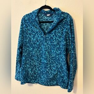 Tall Lands End 3/4 zip fleece top in medium